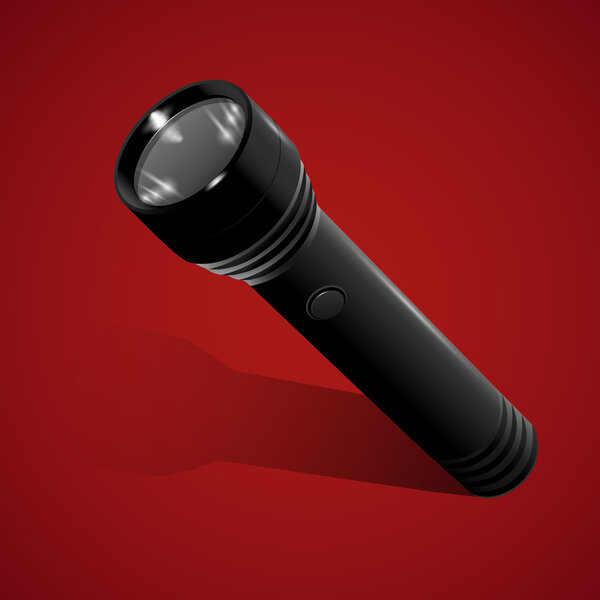 flashlight vector on red background