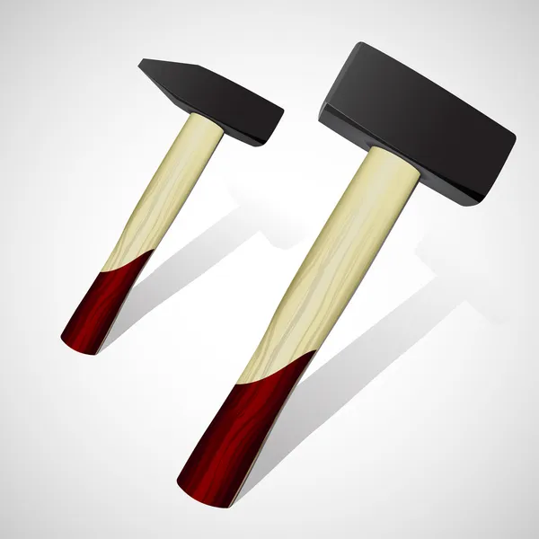 Twee Hammers Vector Illustratie — Stockvector