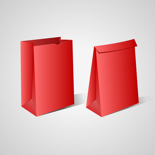two red paper bags.Vector Illustration