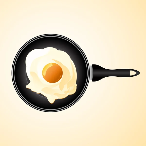 Сковородка Яйцом Векторная Иллюстрация — стоковый вектор