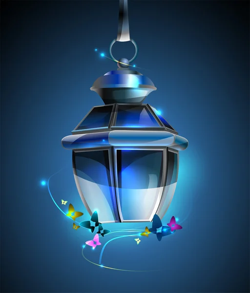 Vieille Lampe Sur Fond — Image vectorielle