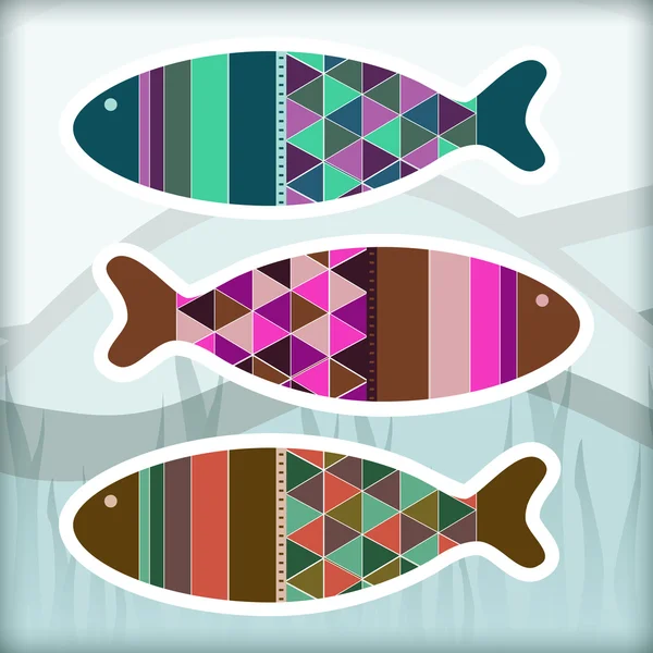 観賞用の水槽の魚 ベクター デザイン — ストックベクタ