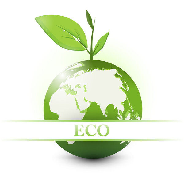 apple earth with eco sign