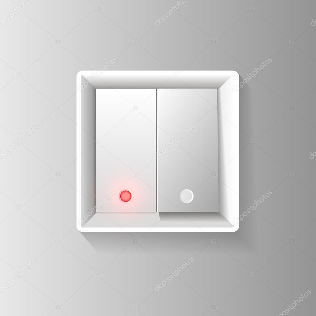 switch on wall.  Vector illustration. 