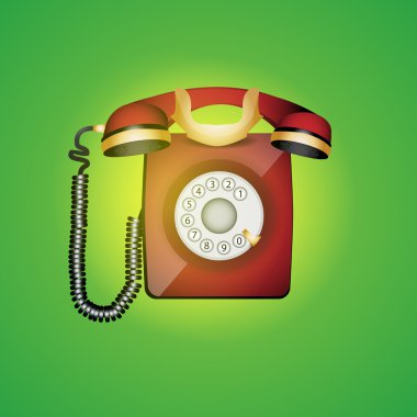 Old phone. Vector illustration clipart