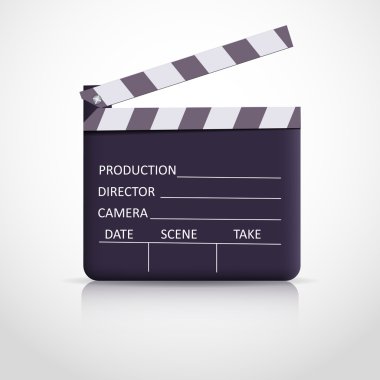 Clapper board on white background clipart