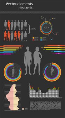 vektör infographics siyah zemin