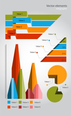 Infographic elemanları, vektör tasarımı