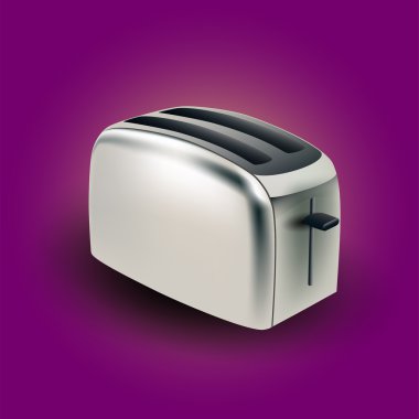 Metal electric toaster - vector illustration clipart