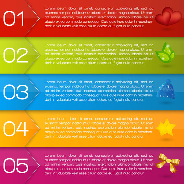 Вектор - набор разноцветных коробок
