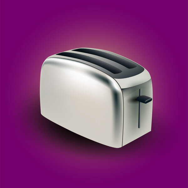 Metal electric toaster - vector illustration