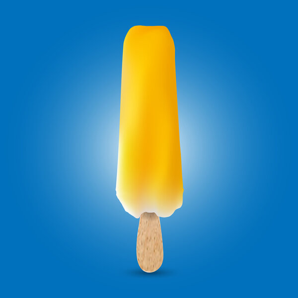 Желтый фруктовый лед - векторная иллюстрация
