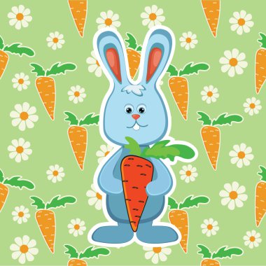 Rabbit with carrot. Vector illustration clipart