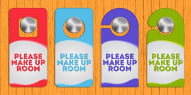 Hotel hanger sign - make up the room clipart