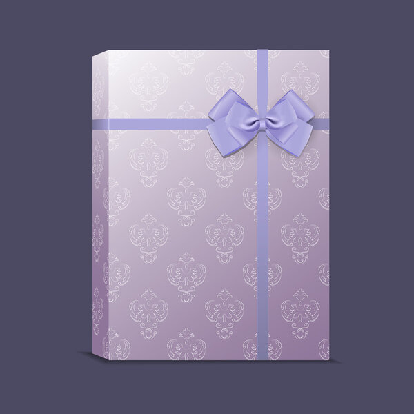 Vector gift box with ribbon and bow