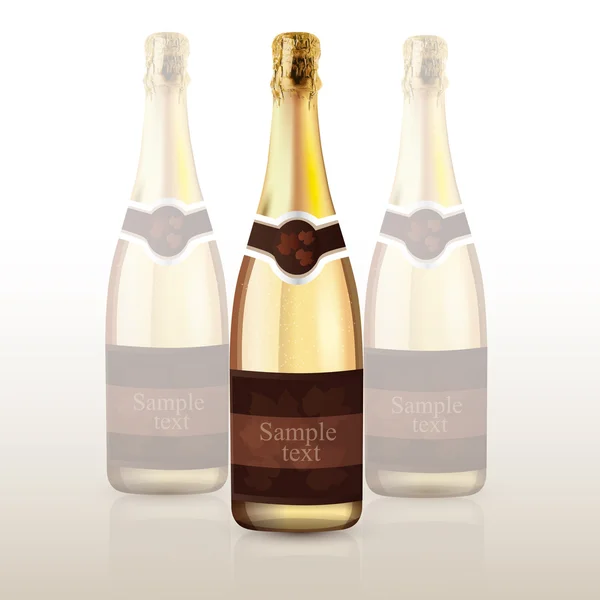 Flasche Champagner Vektorillustration — Stockvektor