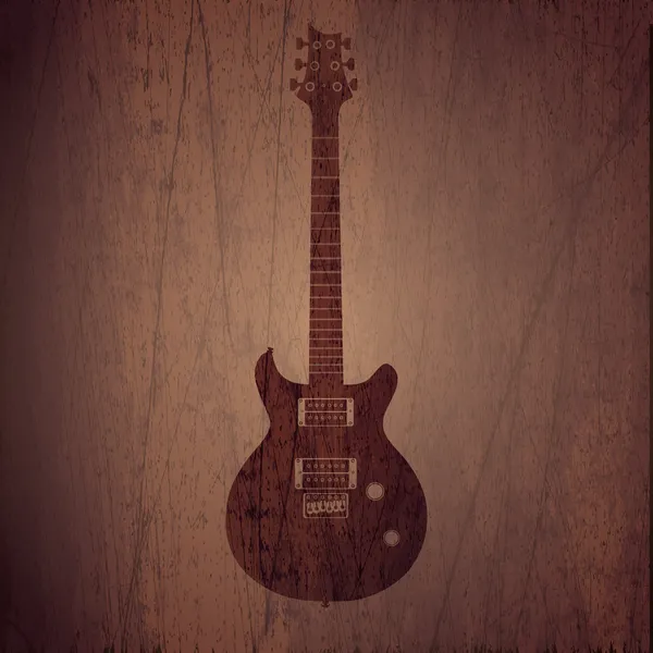 Vecto Wooden Background Electric Guitar — Stock Vector