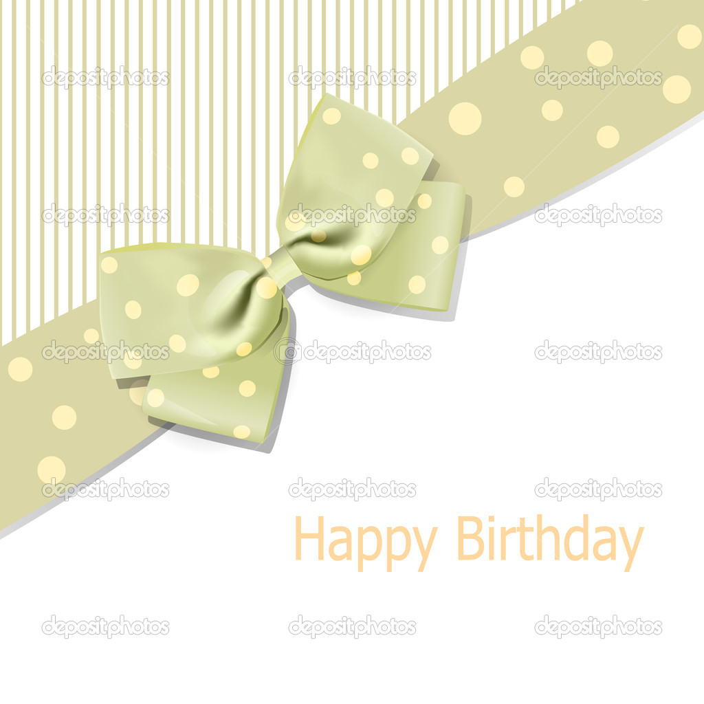 Vector birthday background with bow