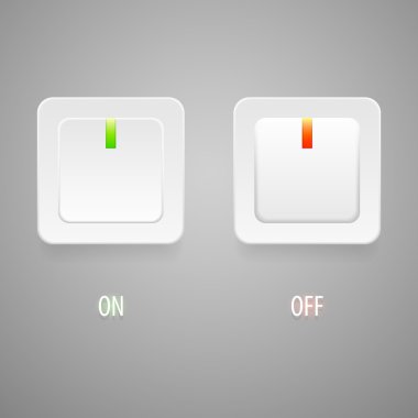 On and Off switch buttons clipart