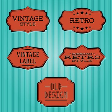 Vector collection - vintage and retro labels clipart