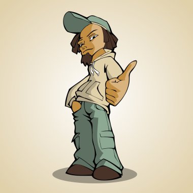 Rastaman person. Vector illustration. clipart