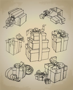 Set of vector gift boxes clipart