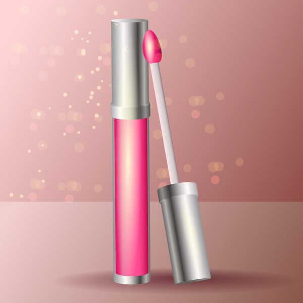 Vector pink lipstick, vector design