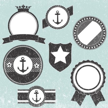 Set of retro vintage badge icons for logo, labels, packaging, web and print clipart