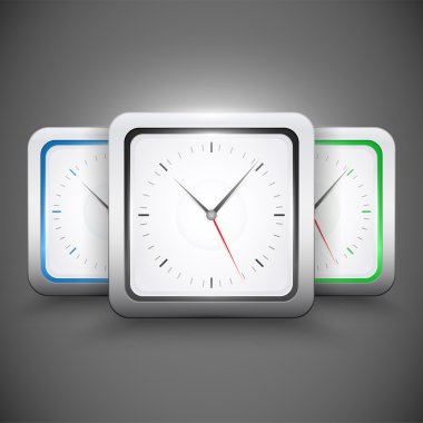 square clocks, vector design clipart
