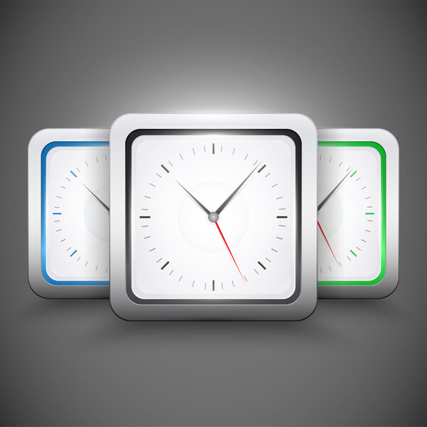 square clocks, vector design
