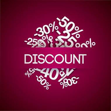 Background with percent discount. clipart