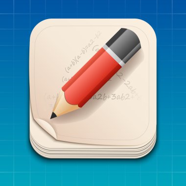 Vector icon of pencil on paper. clipart