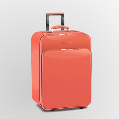 red suitcase, vector design clipart