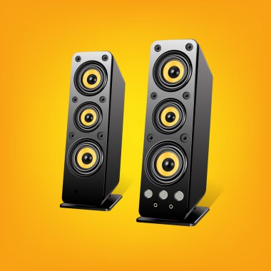 müzik Loudspeakers.Vector illüstrasyon