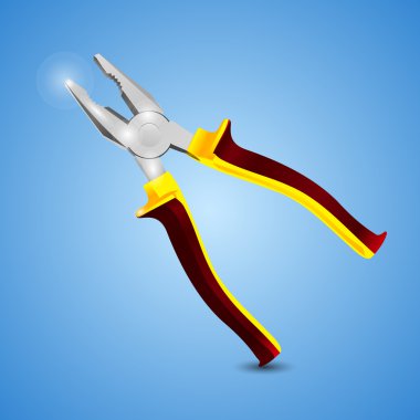 Instrumment pliers on a blue background, vector illustration. clipart