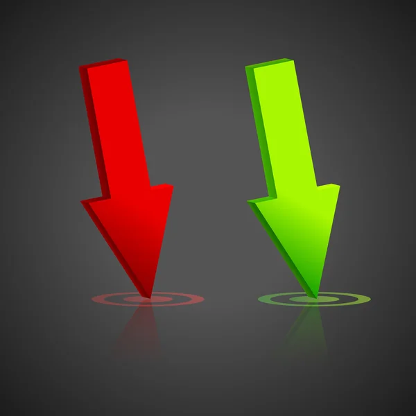 Flechas Verdes Vermelhas Vetor — Vetor de Stock