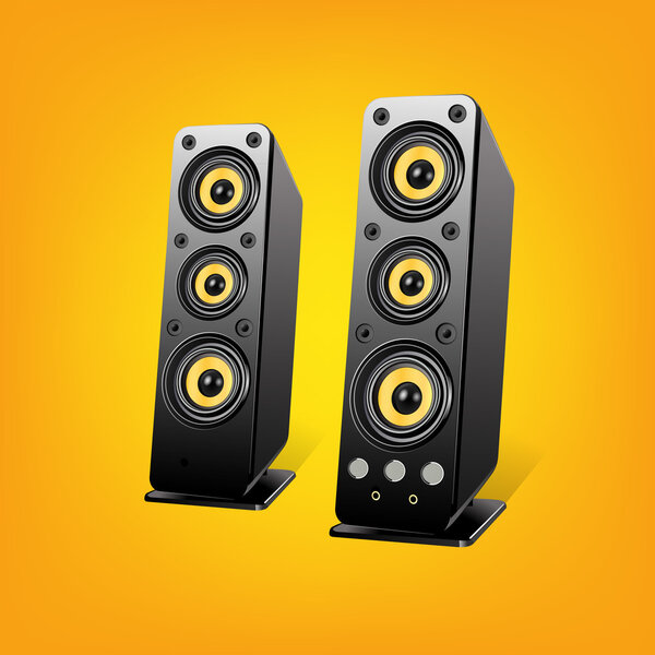 Музыка Loudspeakers.Vector Illustration

