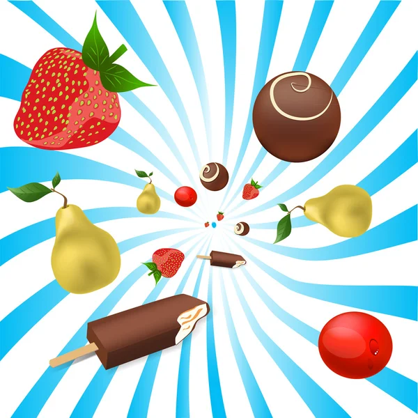 Vector Mix Fruits Stock Vector