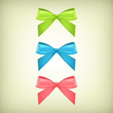 Vector set of colorful bows clipart