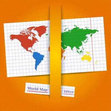 Colorful vector World map. Eps10 clipart