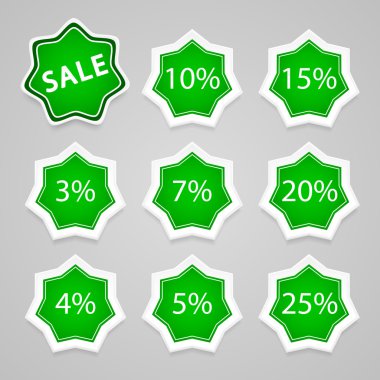 Set of vector sale stickers and labels. clipart