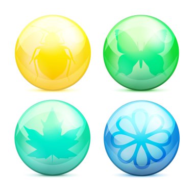 Vector set of eco buttons. clipart