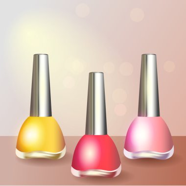 Set of color nail polish clipart
