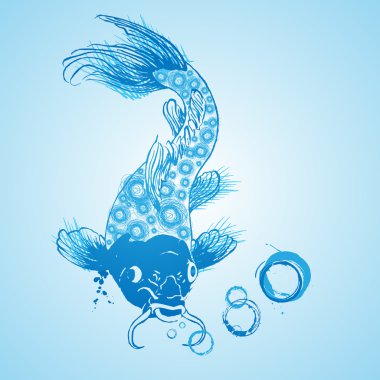 Vector blue catfish, vector design clipart