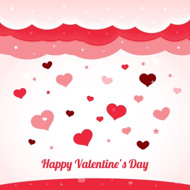 Valentine'nın arka plan kalpleri ile vektör