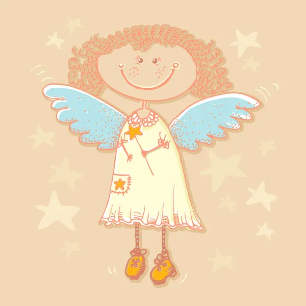 天使とのベクトルの背景 — ストックベクタ