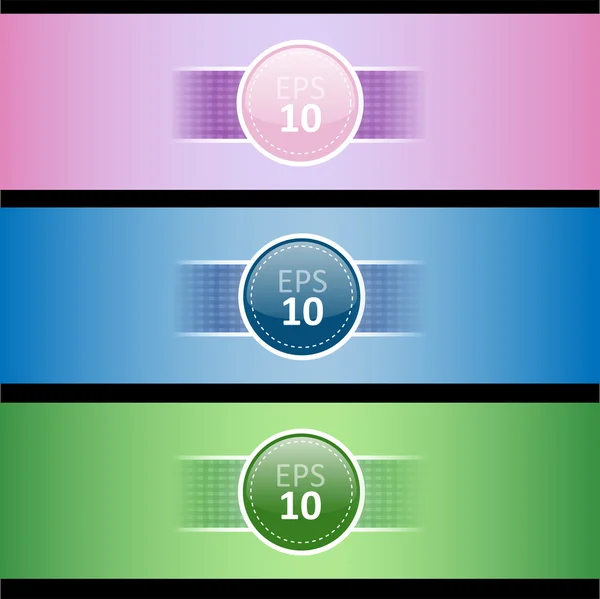 Векторная Иллюстрация Набора Трех Цветных Баннеров Eps10 Векторная Графика