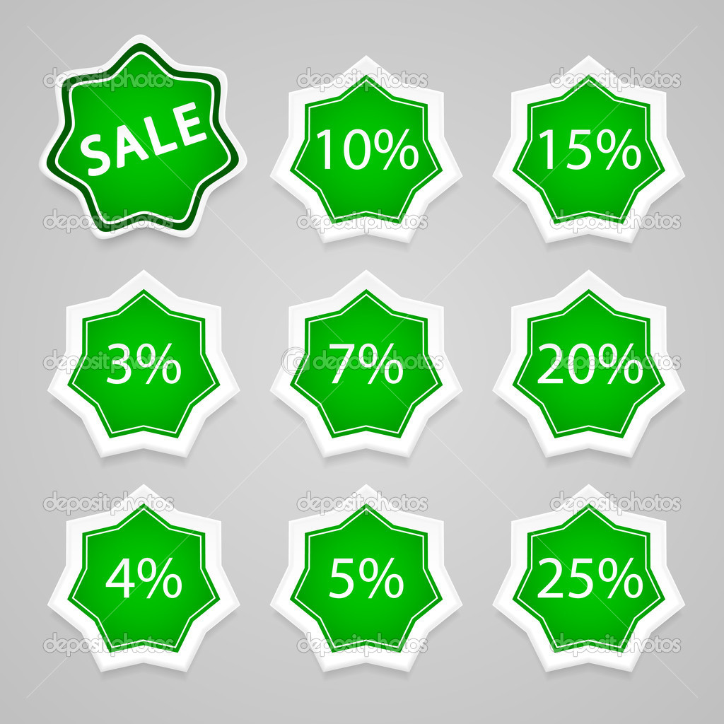 Set of vector sale stickers and labels.