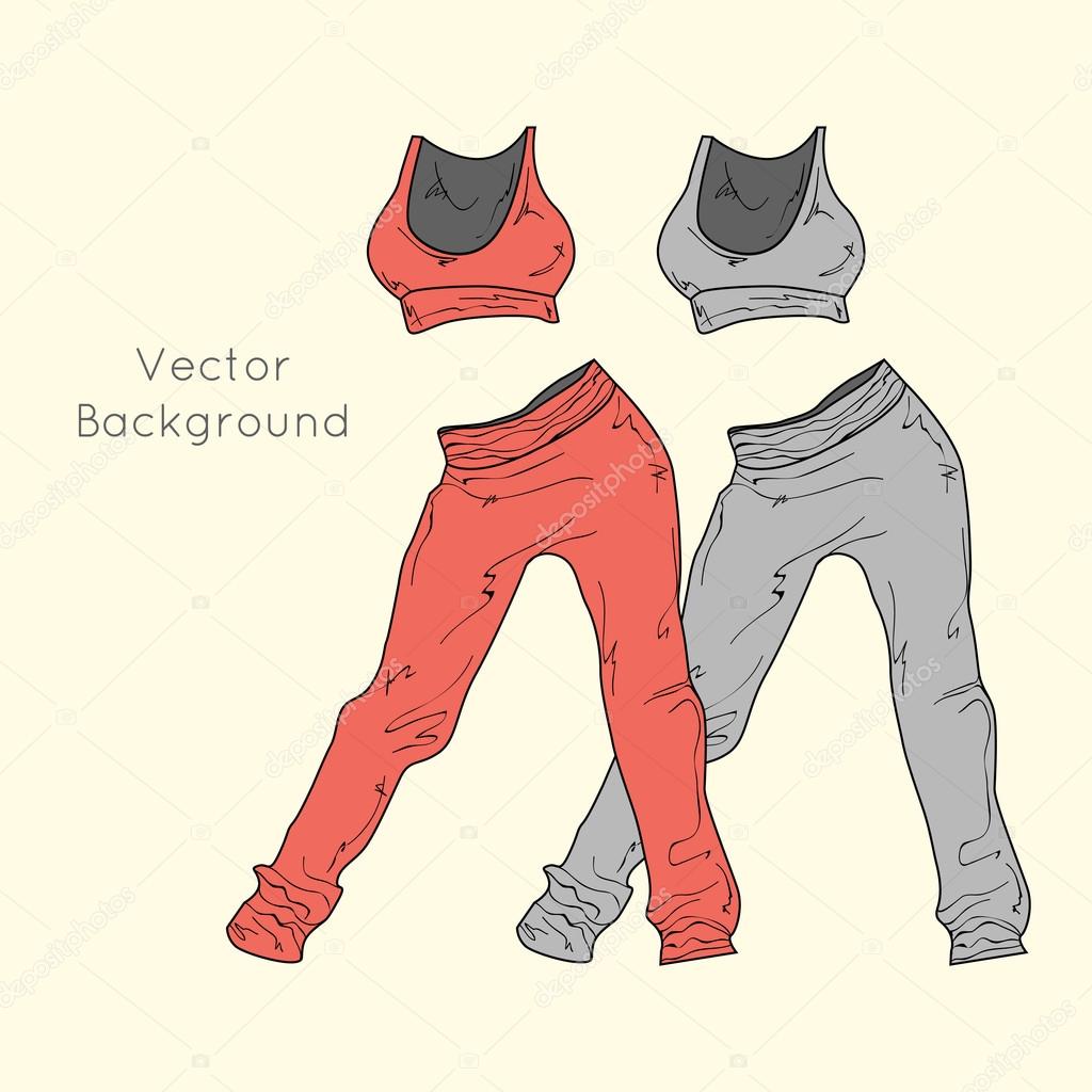 Women's sport clothing. Vector illustration.