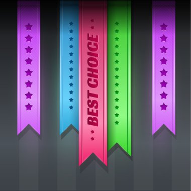 Set of vector ribbons - best choice clipart